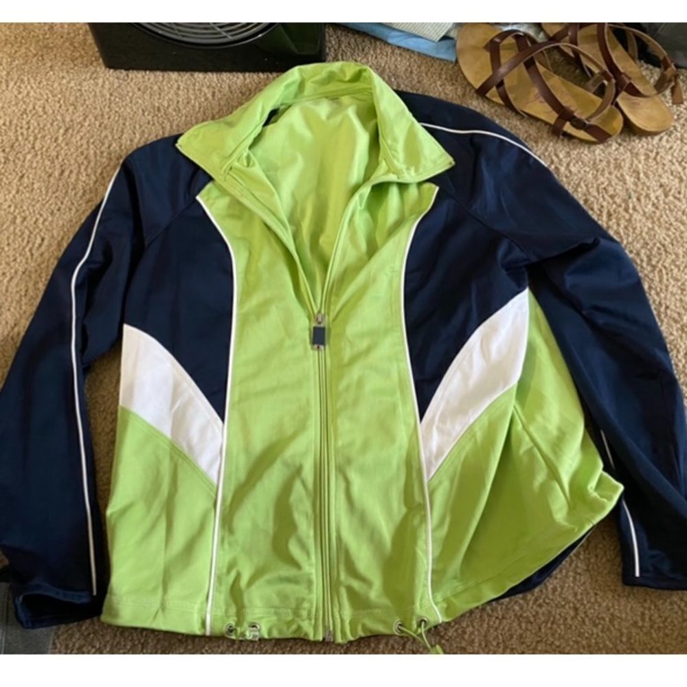 Womens Green Zip Up Track Jacket
